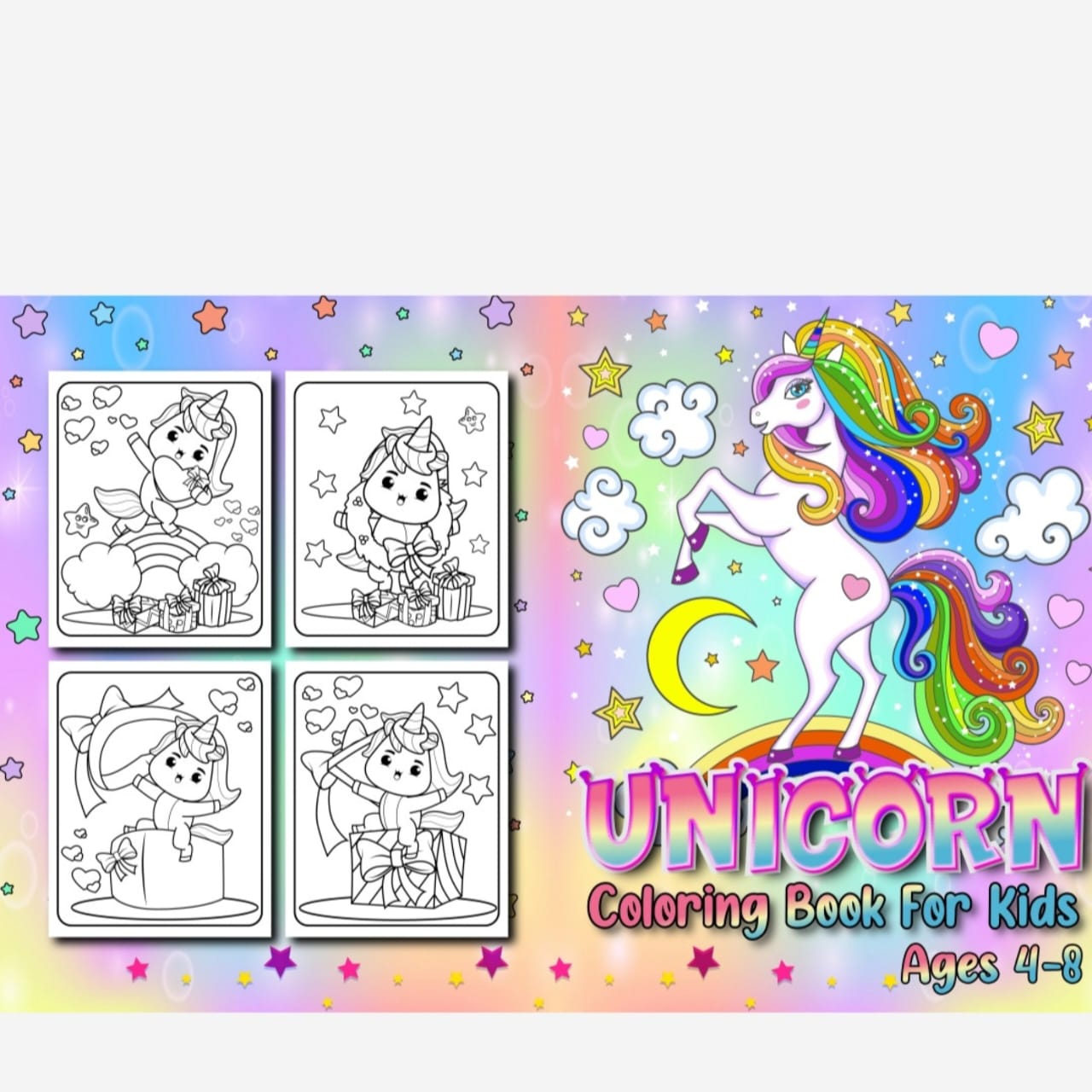 50 page unicorn colouring book